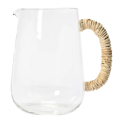 Hello Honey® 7" Glass Pitcher with Natural Rope Wrapped Handle