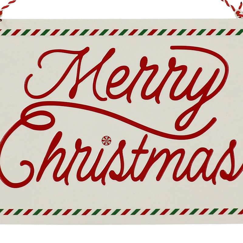 13" Red & White Merry Christmas Metal Wall Décor by Ashland®