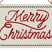 13" Red & White Merry Christmas Metal Wall Décor by Ashland®