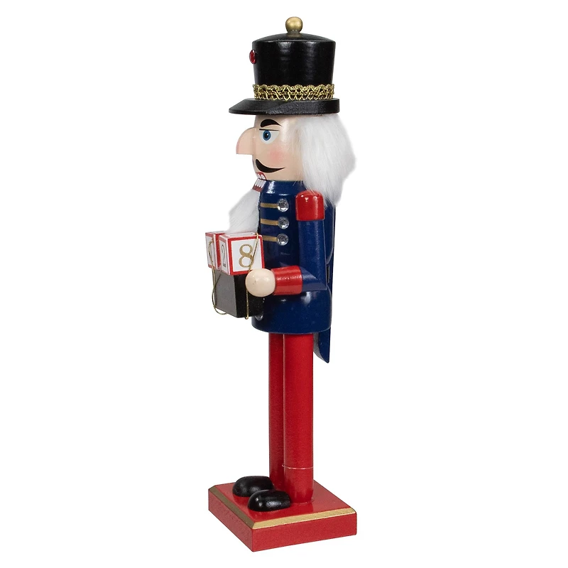 14" Wooden Nutcracker with Christmas Countdown Sign