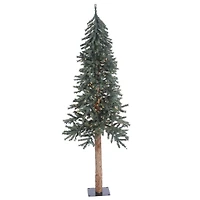 6ft. Pre-Lit Natural Bark Alpine Artificial Christmas Tree, Clear Dura-Lit® Lights