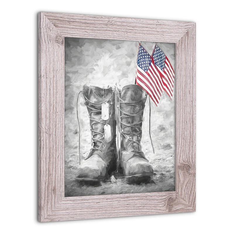 Military Boots Western White Framed Print