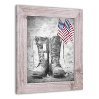 Military Boots Western White Framed Print