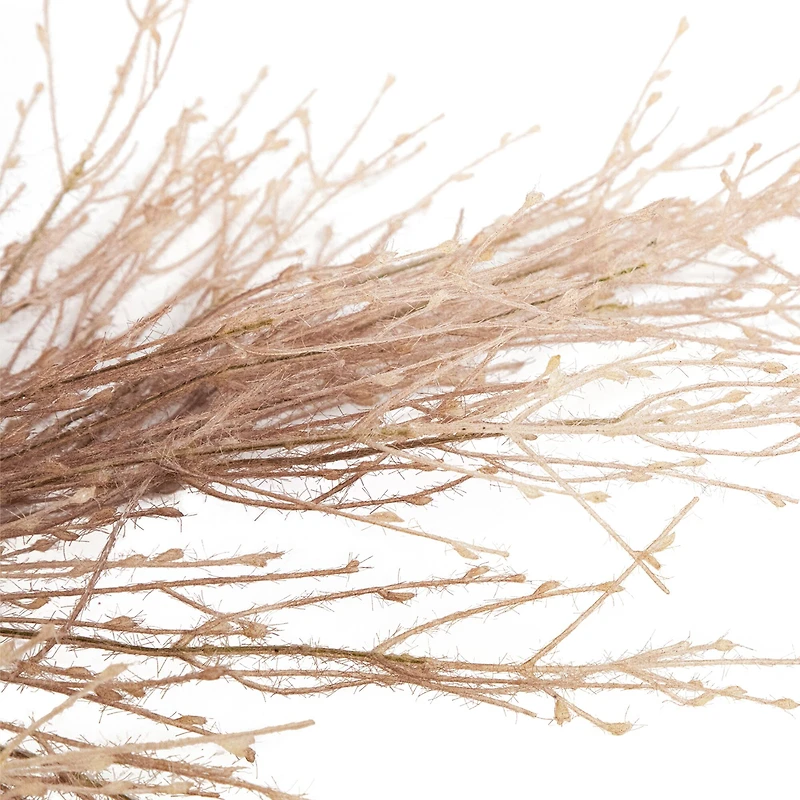 35" Flocked Fountain Grass Artificial Fall Harvest Spray