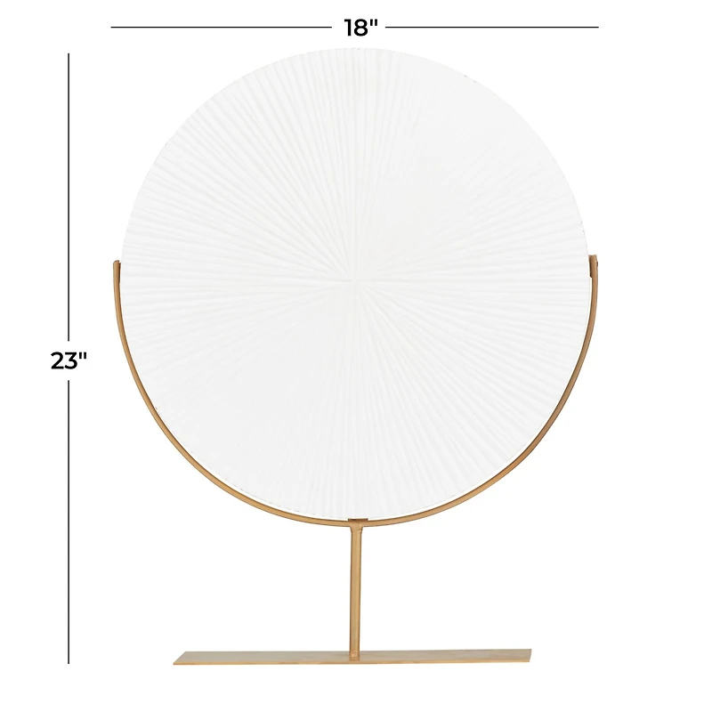 White Iron Contemporary Sculpture, 18" x 18" x 4"