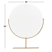 White Iron Contemporary Sculpture, 18" x 18" x 4"