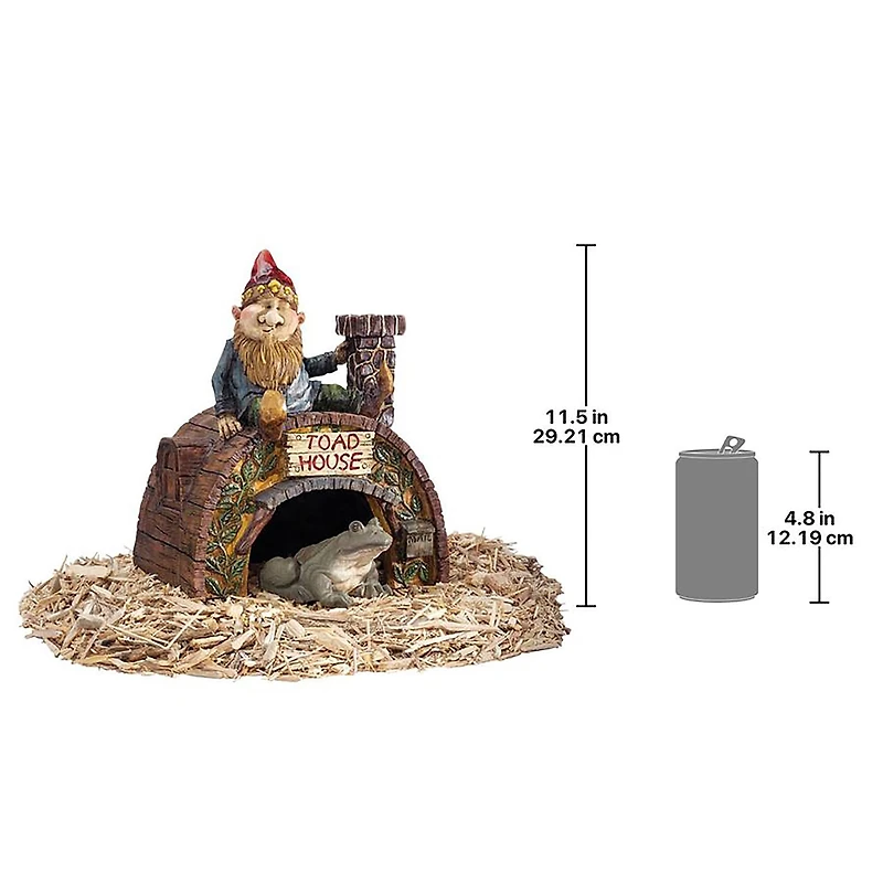 Design Toscano 11" Garden Gnome's Toad House Statue