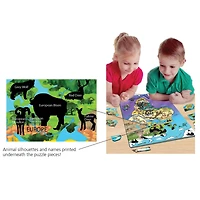 Animal Magnetism® Magnetic Wildlife Map Puzzle: Eurasia & Africa