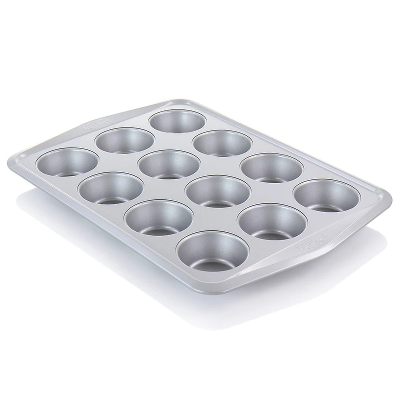 Martha Stewart Gray 12 Cup Nonstick Carbon Steel Muffin Pan