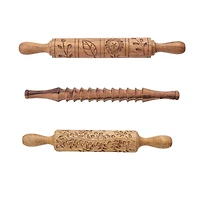 Hello Honey® Hand-Carved Wood Rolling Pin Set