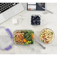 Joyful by JoyJolt® 24-Piece Purple Glass Storage Container Set with Leakproof Lids