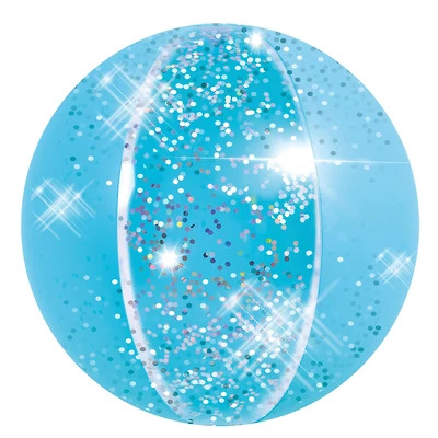 Pool Central® 16" Blue Glitter Inflatable Beach Ball