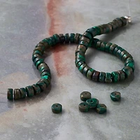 Green Reconstituted Stone Heishi Beads by Bead Landing