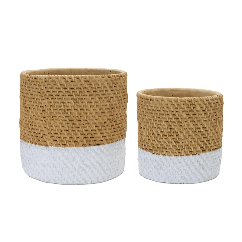Woven Stone Planter Set