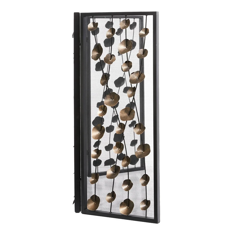 Gold Metal Modern Fireplace Screen, 32" x 56" x 1"