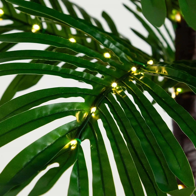 6ft. Pre-Lit UV Resistant Artificial Palm Tree with Warm White LED Lights