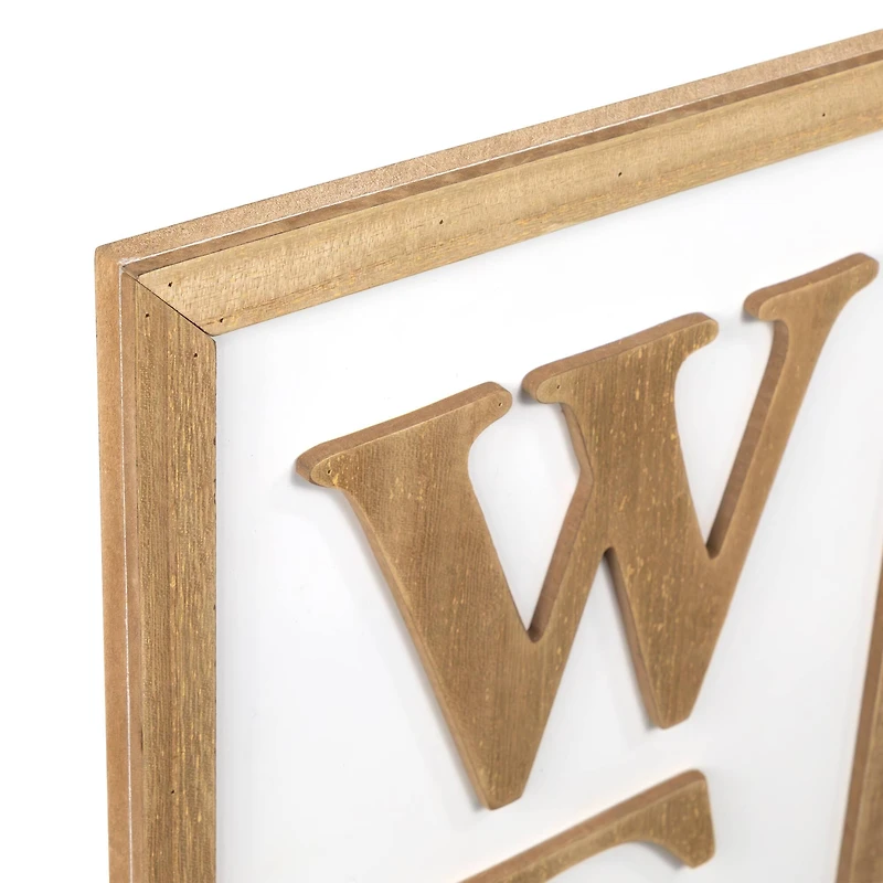 40" Welcome Wooden Framed Outdoor Porch Sign