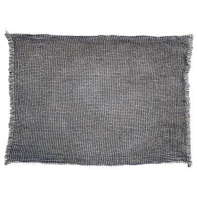 Hello Honey® Natural & Navy 2-Sided Waffle Weave Throw Blanket