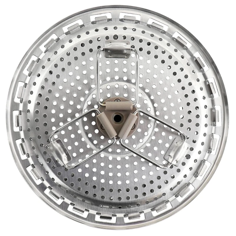 Martha Stewart Stainless Steel Folding Steamer Insert with Taupe Handle