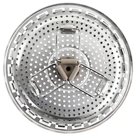 Martha Stewart Stainless Steel Folding Steamer Insert with Taupe Handle