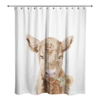 Baby Highland Cow Sunflower 71" x 74" Shower Curtain