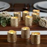 Champagne Glitter LED Votive Candles By Ashland® 12ct.