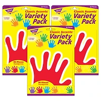Trend Classic Accents® Handprints Variety Pack, 3 Packs of 36