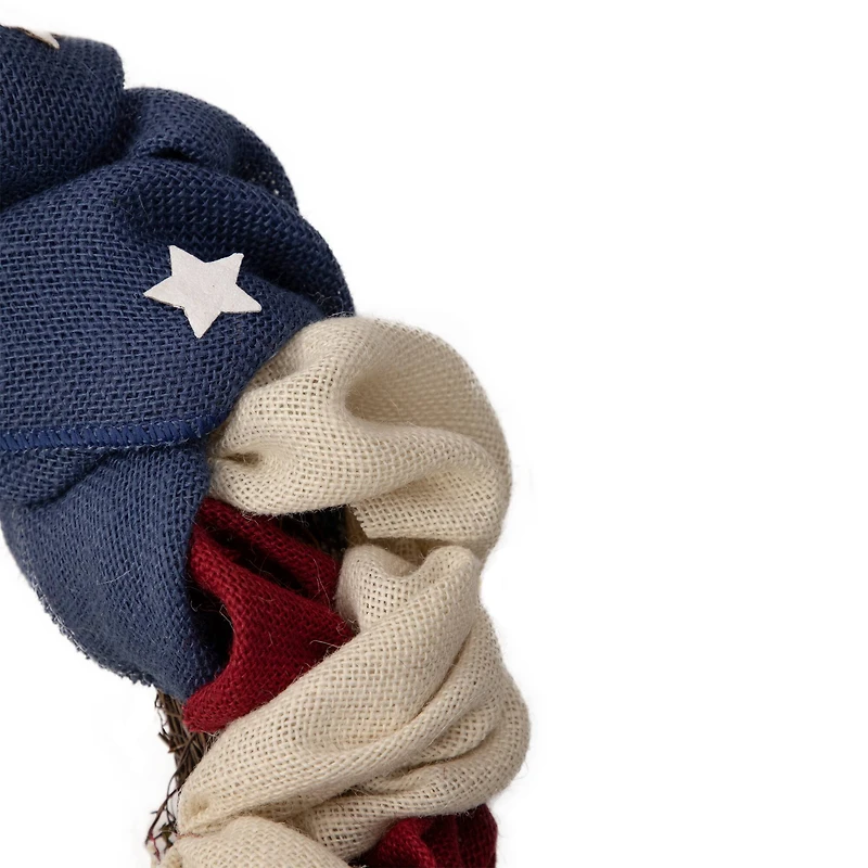 20" Americana Stars & Stripes Burlap Wreath