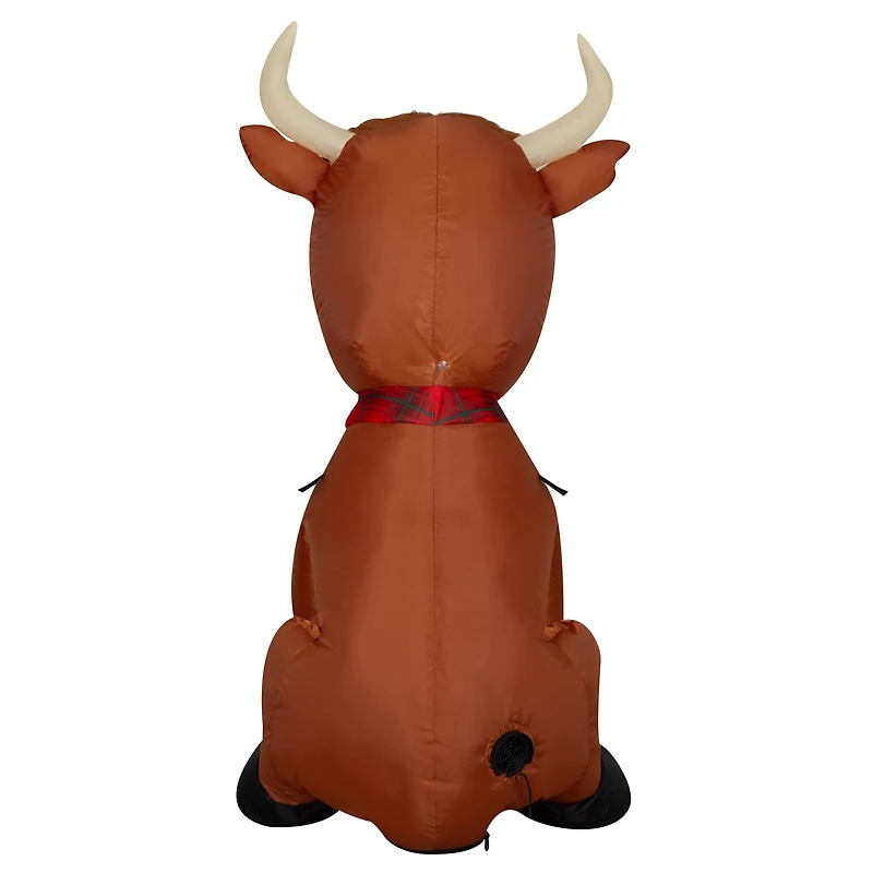 3.5ft. Airblown® Inflatable Christmas Highland Cow with Plush Accents