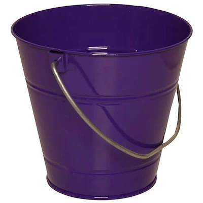 JAM Paper Small Purple Metal Pail Bucket, 6ct.