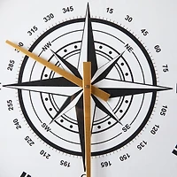 20" Brown Stainless Steel Compass Wall Clock with Rope Accents