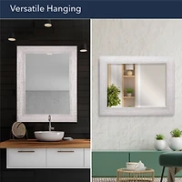 Head West 29" Chrome Textured Frame Accent Wall Mirror