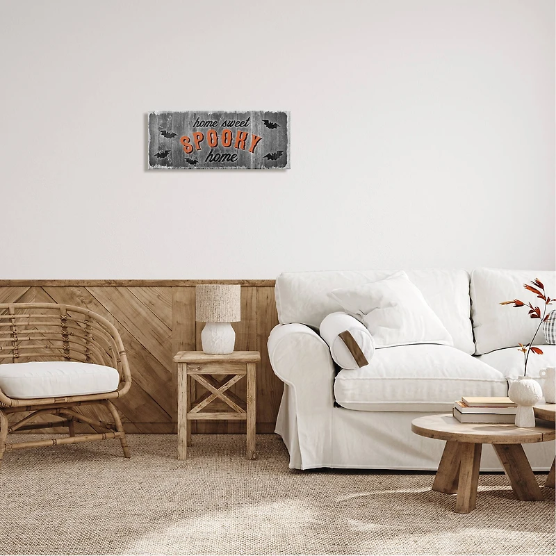 Stupell Industries Sweet Spooky Home Sign Canvas Wall Art