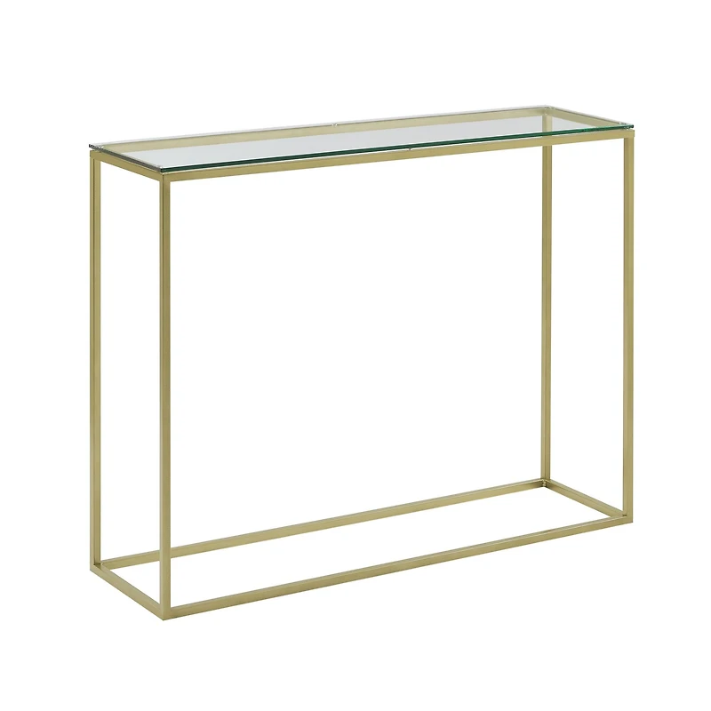 Walker Edison 42" Glass & Gold Open Box Entry Table