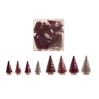 Hello Honey® Burgundy & Pink Sisal Bottle Brush Tree with Wood Base Set