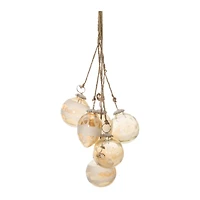 20" Gold Glass Ball Cluster Drop Ornaments, 2ct.