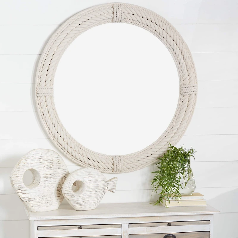 Set of 2 White Ceramic Coastal Fish Sculpture, 13", 9"