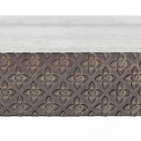 Small Black Rustic Embossed Wood Floating Wall Shelf