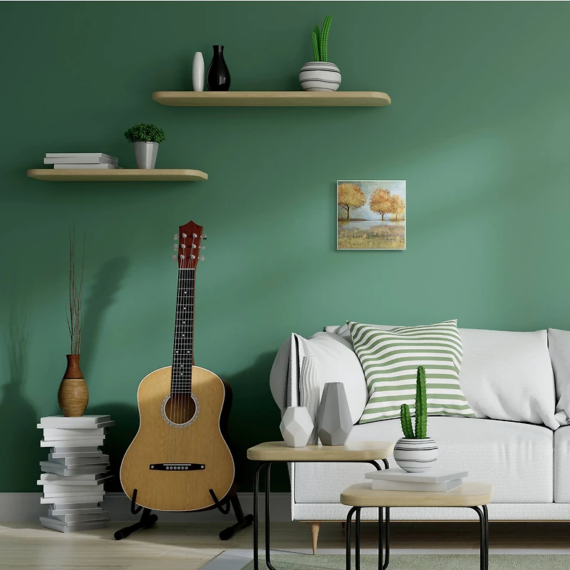 Stupell Industries Autumn Trees by Lake Countryside Landscape,12" x 12"