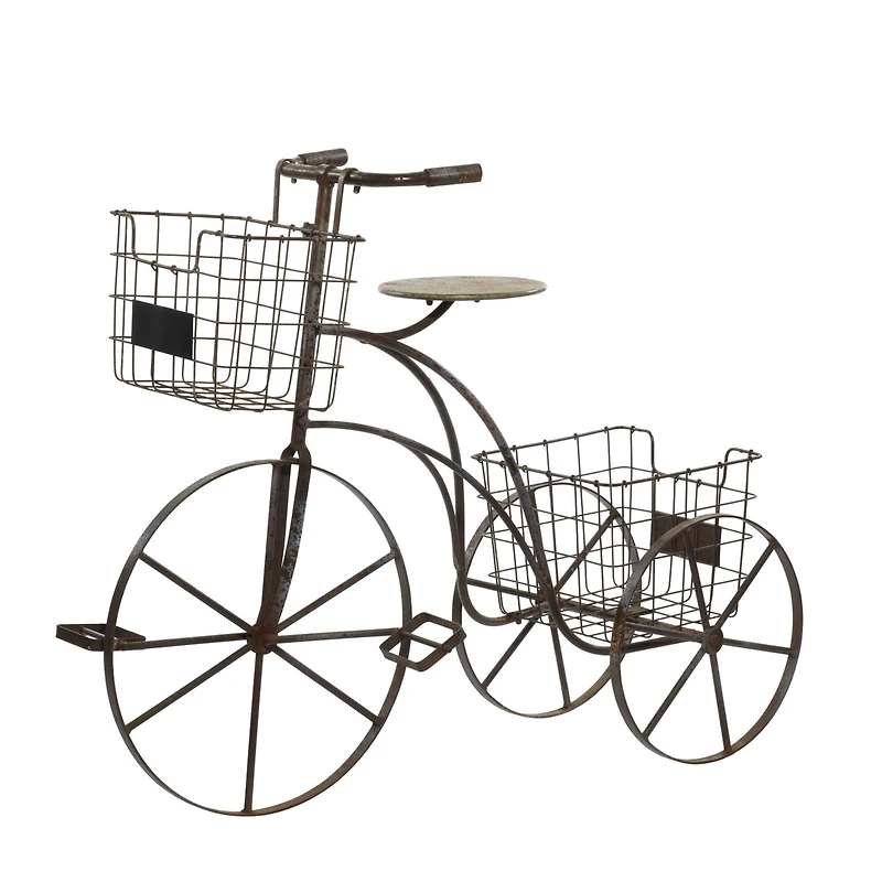 Brown Metal Farmhouse Plantstands, 33" x 41" x 13"