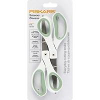 Fiskars® 8" Green & White Scissors, 2ct.