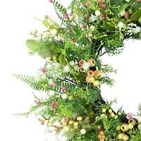 26" Artificial Fern & Berry Spring Wreath