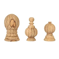 Hello Honey® Bleached Natural Hand-Carved Mango Wood Finial Set