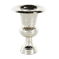 Silver Aluminum Goblet Inspired Hammered Vase