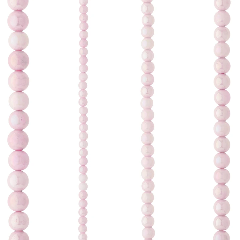 Light Violet Marble Glass Round Beads by Bead Landing™