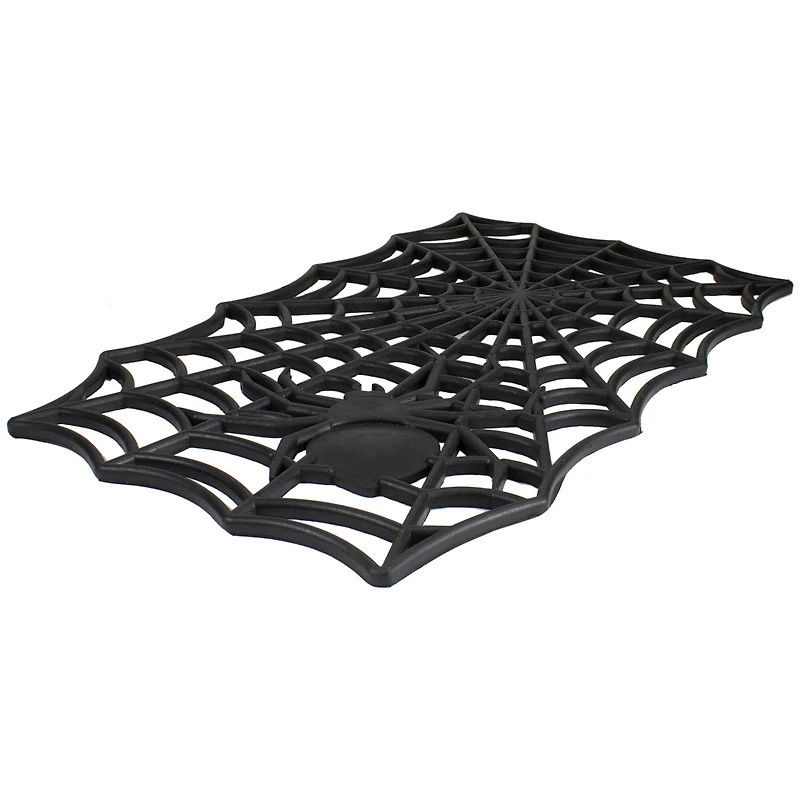 Black Spider Web Rectangular Halloween Doormat
