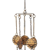 18" Brass Metal Eclectic Sun & Stars Wind Chime