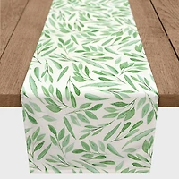90" Spring Green Leaf Table Runner
