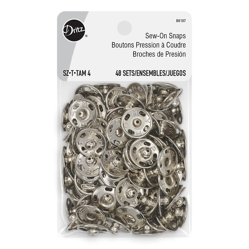 Dritz® 5/8" Silver Sew-On Snaps, 48 Sets