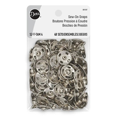 Dritz® 5/8" Silver Sew-On Snaps, 48 Sets
